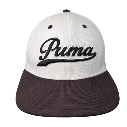 PUMA Fitted Hat White S/M Embroidered Colorblock Dry Cell 6 Panel