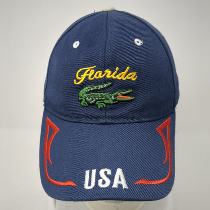Florida USA Crocodile Strapback Hat Blue One Size Adjustable 6 Panel