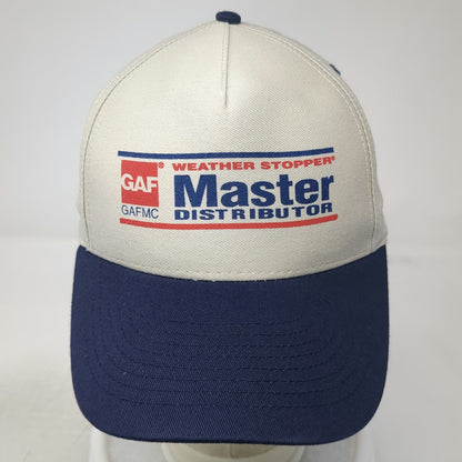 GAF 5 Panel Beige One Size Hat Snapback Weather Stopper Master Distributor Logo