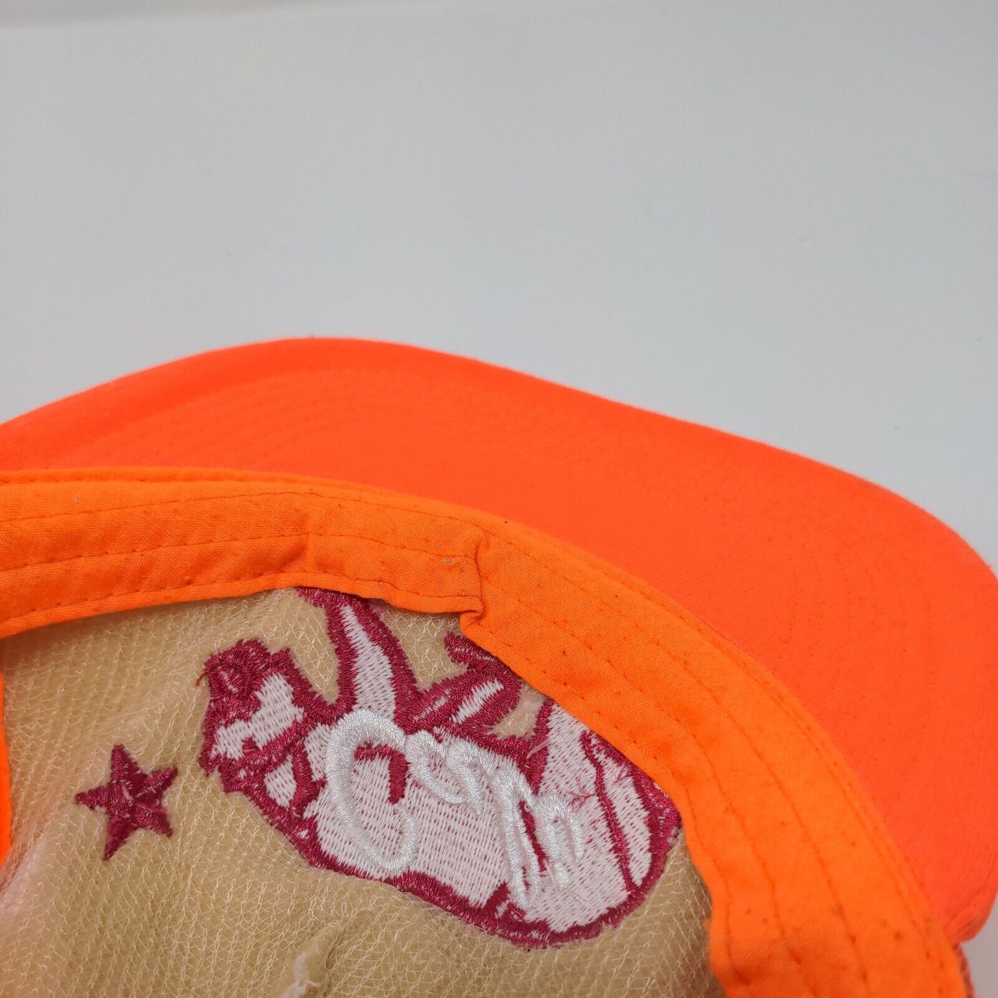Cali Bear Snapback Mesh Back Trucker Hat Orange One Size Embroidered