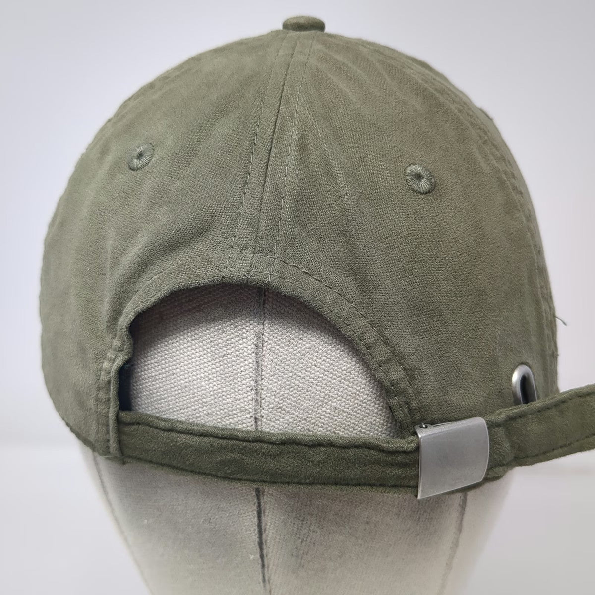 H&M Baseball Cap Green One Size Faux Suede Solid Blank Hat Polyester Slideback