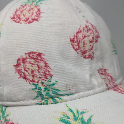 Pineapple AOP Strapback Hat Multicolor OSFM Adjustable Vent Holes