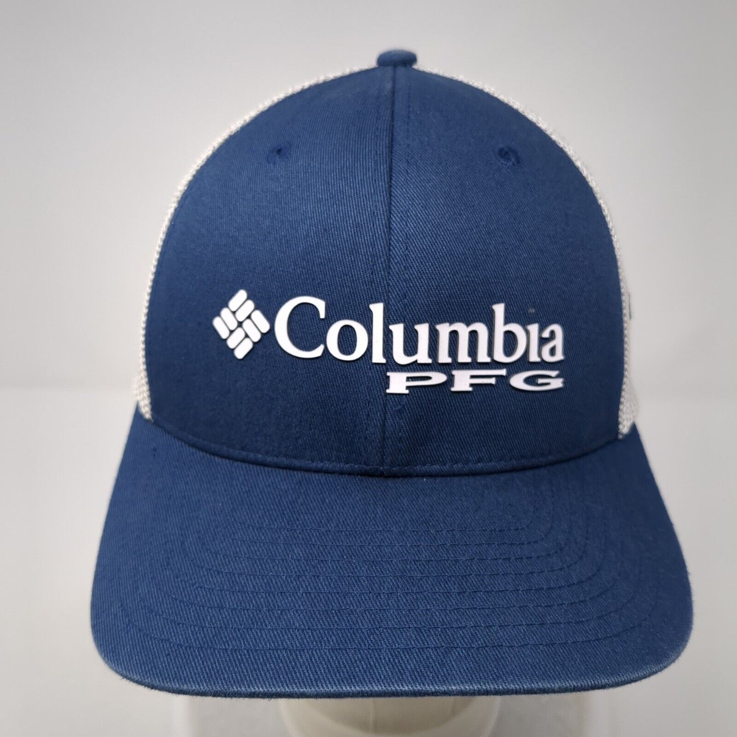 Columbia PFG Fitted Mesh Back Trucker Hat Blue One Size Flexfit 6 Panel