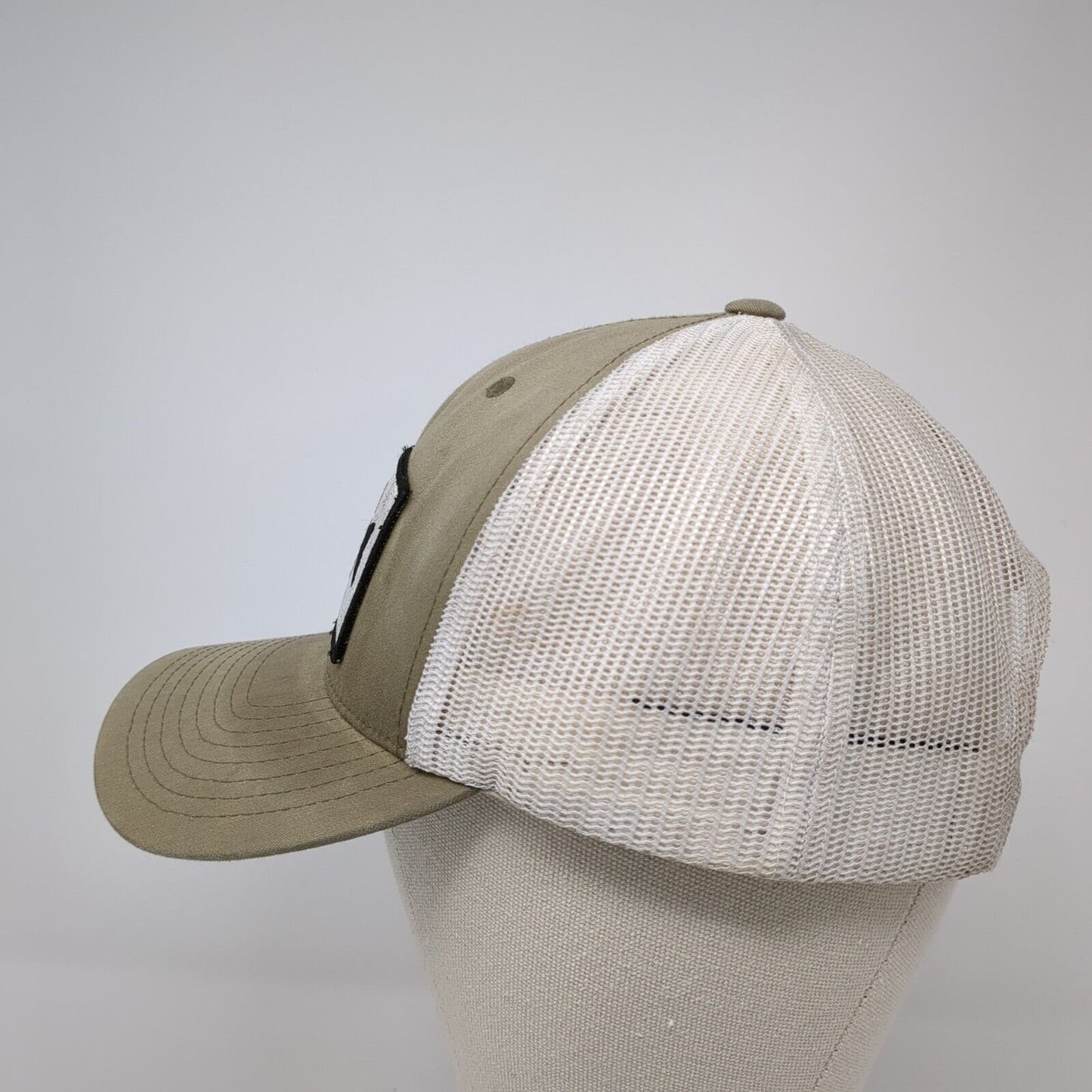 Huk Fish Performance Snapback Trucker Hat Tan One Size Mesh Back Yupoong