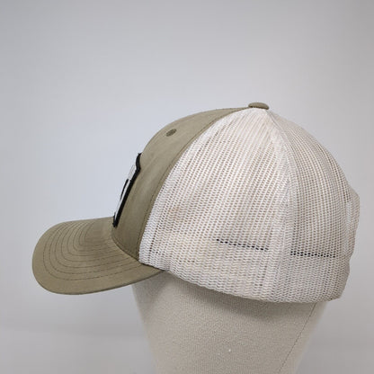 Huk Fish Performance Snapback Trucker Hat Tan One Size Mesh Back Yupoong