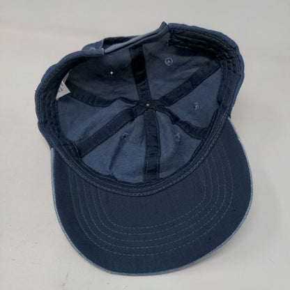 Infinity Strapback Hat Blue OSFM Adjustable Solid 6 Panel Blank