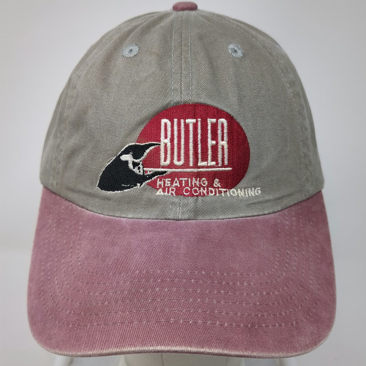 Port Authority Baseball Cap Gray Red OSFM Butler Heating Air Conditioning Hat
