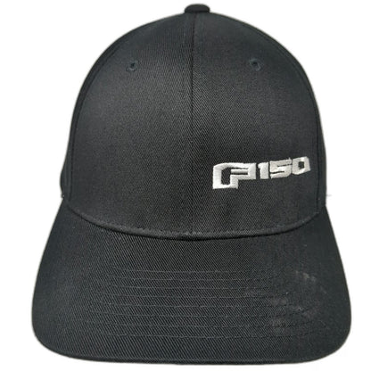 Flexfit F-150 Hat Black XL Baseball Cap Stretch Fitted Structured Silver Logo