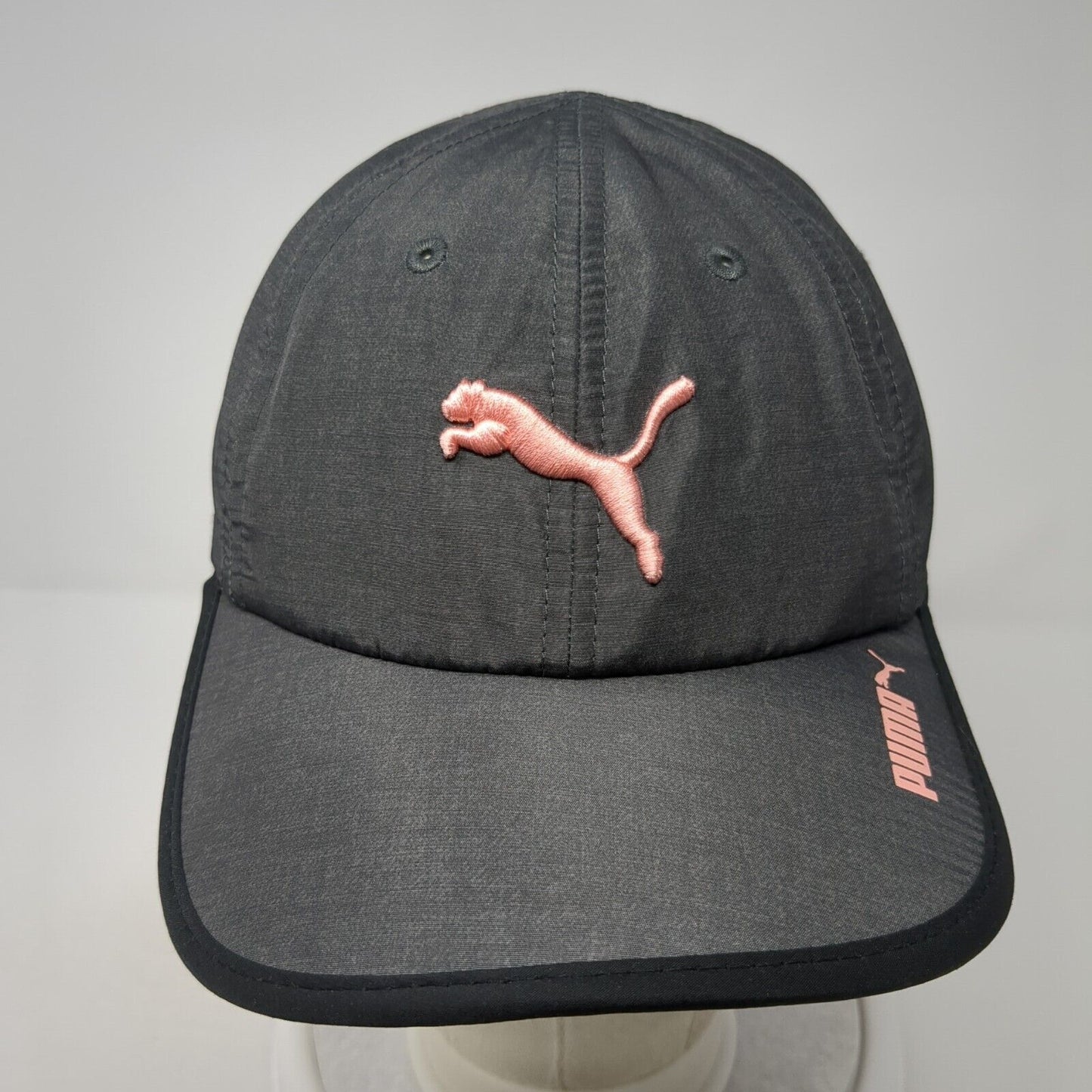 PUMA Strapback Hat Gray One Size Embroidered Logo Adjustable 6 Panel