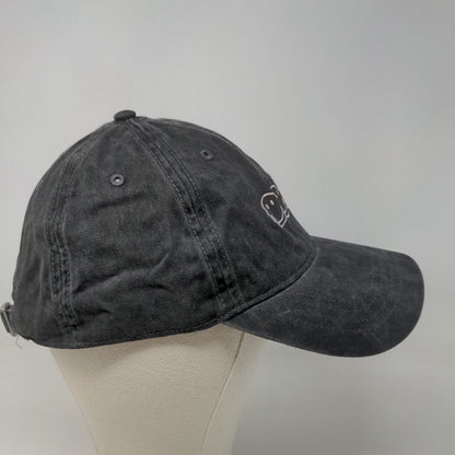 American Eagle Women's Slideback Hat Gray Embroidered Smiley Faces Logo