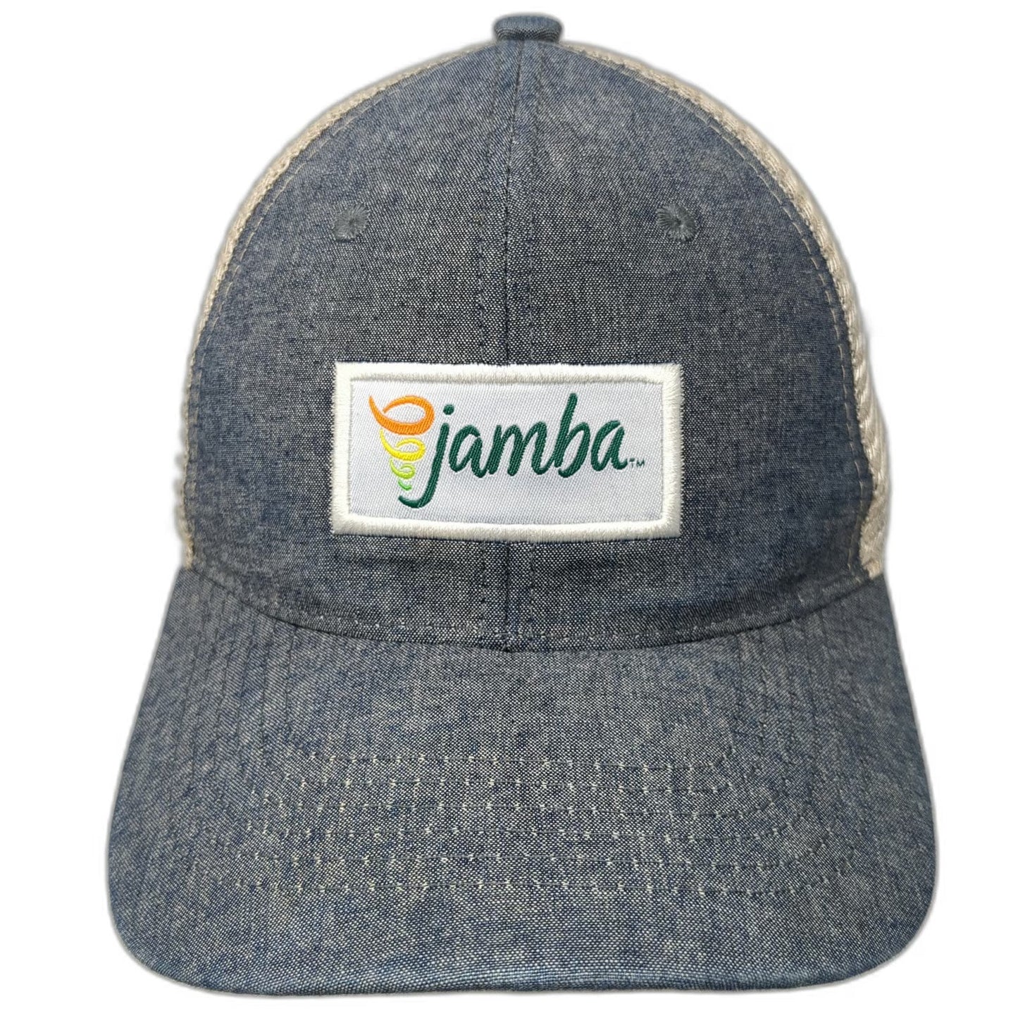 The Icebox Trucker Hat Blue One Size Jamba Denim Mesh Back Snapback Logo Hat