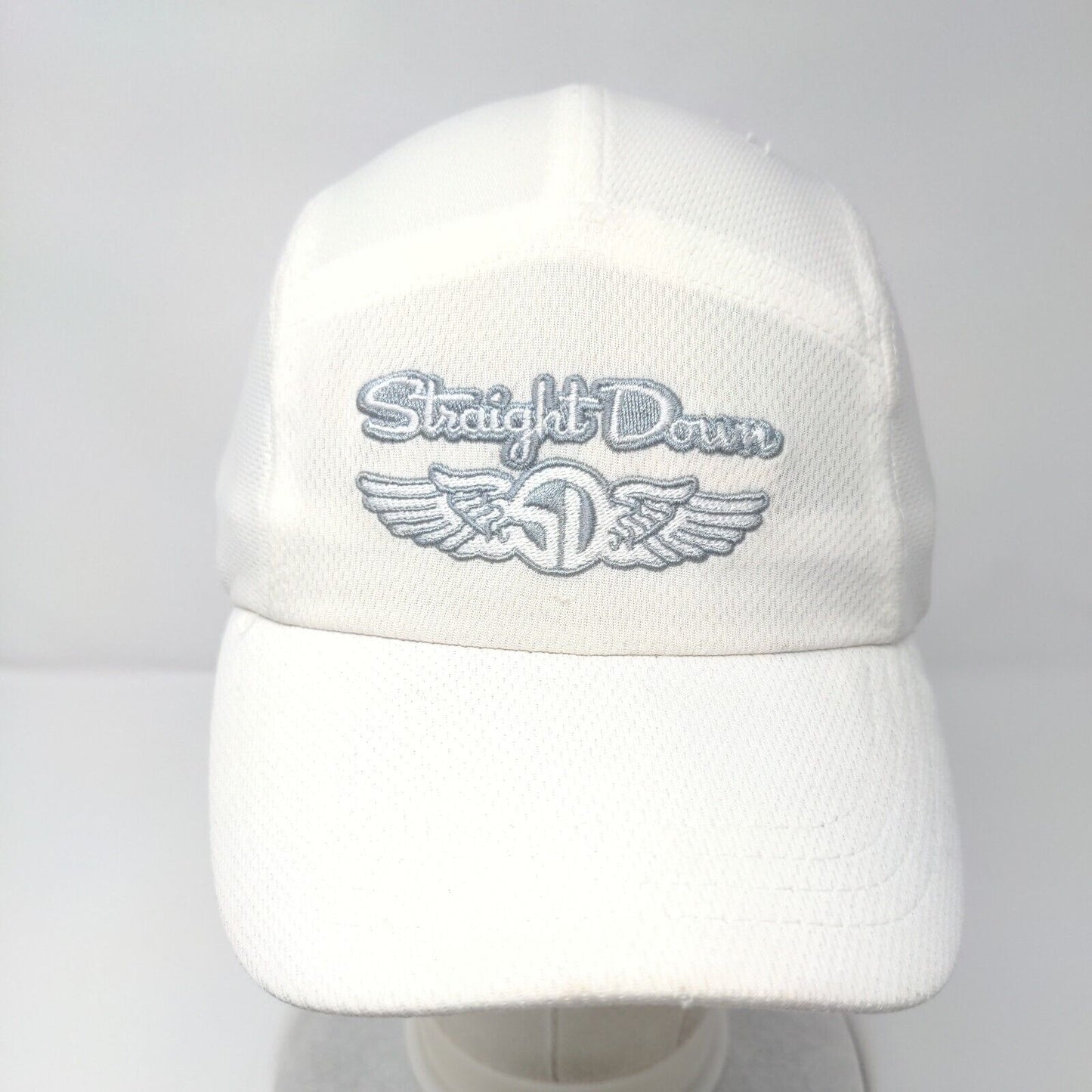 Straight Down Strapback 5 Panel Hat White One Size Embroidered Legendary
