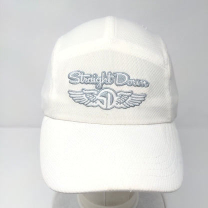Straight Down Strapback 5 Panel Hat White One Size Embroidered Legendary