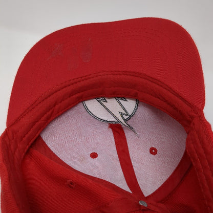The Flash Snapback Hat Red One Size Adjustable Embroidered 6 Panel Six Flags