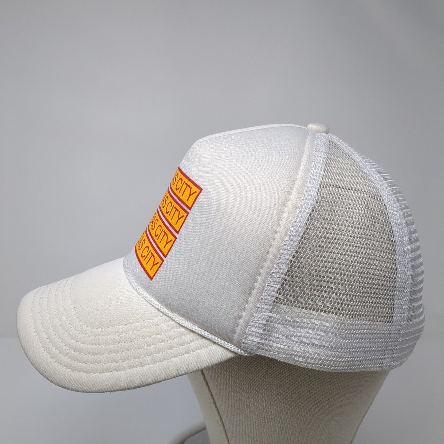 Kansas City Snapback Trucker Hat White One Size Adjustable Mesh Back Rope