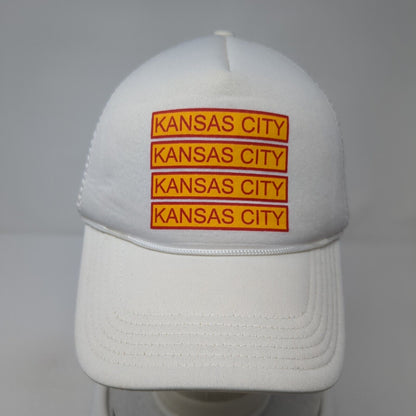 Kansas City Snapback Trucker Hat White One Size Adjustable Mesh Back Rope