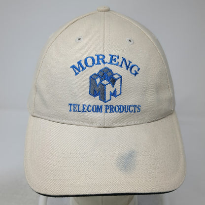 Moreng Telecom Products Hat Beige Blue Gray Baseball Cap One Size Slideback Logo