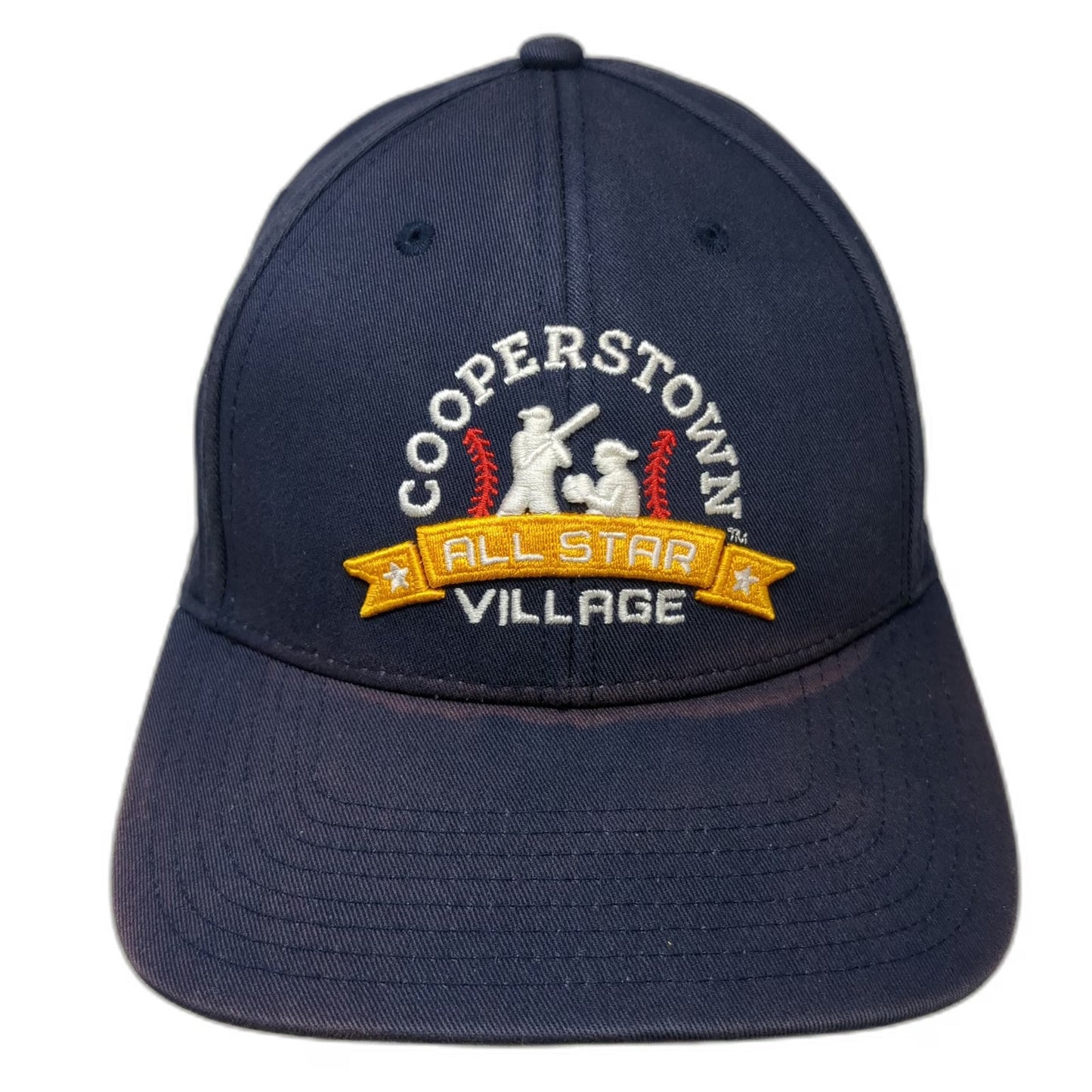 Dome Snapback Hat Blue One Size Cooperstown All Star Village Baseball Logo Cap