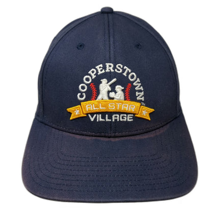 Dome Snapback Hat Blue One Size Cooperstown All Star Village Baseball Logo Cap