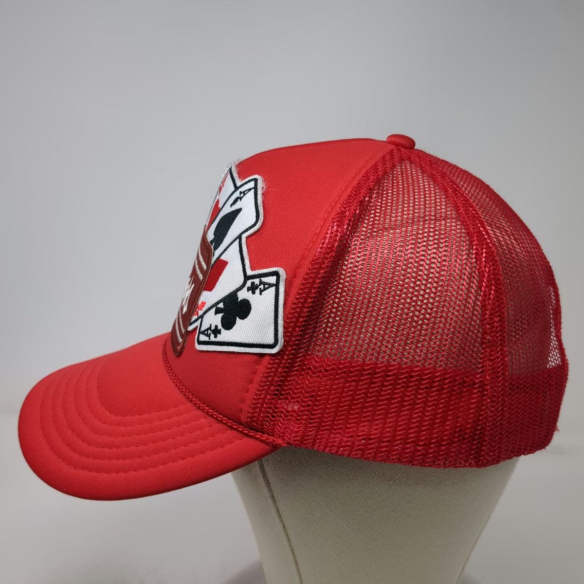 Otto Trucker Hat Red One Size Coors Beer Eagle Playing Cards Snapback Mesh Cap