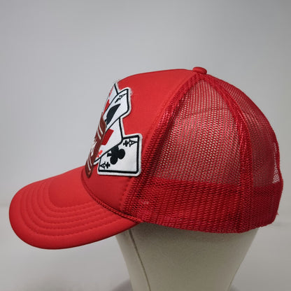 Otto Trucker Hat Red One Size Coors Beer Eagle Playing Cards Snapback Mesh Cap