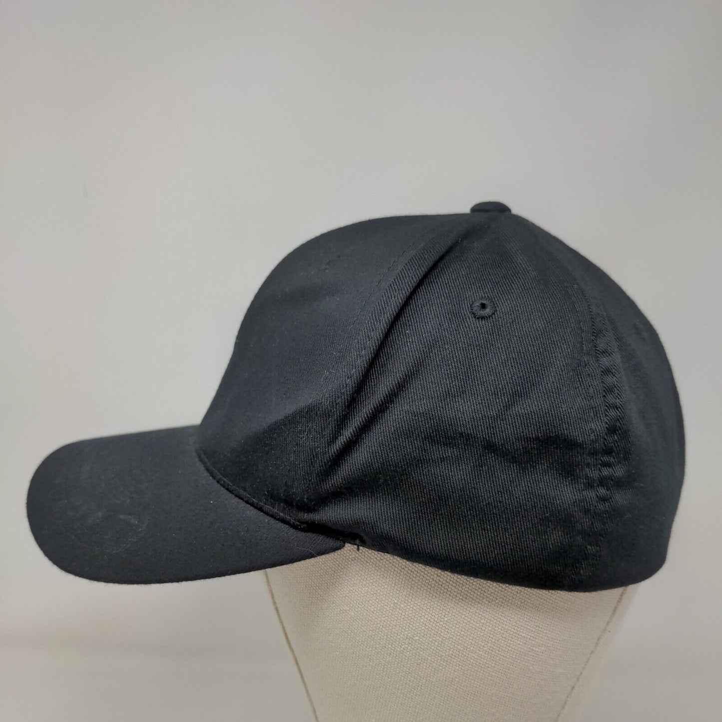 DA Triangle Fitted Hat Black L/XL Embroidered Logo Flexfit Yupoong