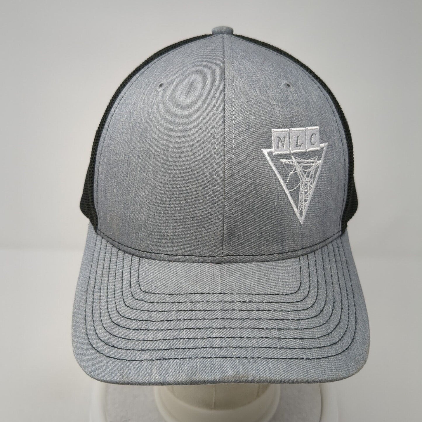 NLC Lineman.Edu Snapback Trucker Hat Gray OS Adjustable Mesh Back Richardson