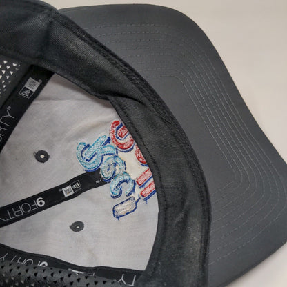 Rec N Roll Strapback Hat Gray OSFM Embroidered Laser Cut New Era 9Forty