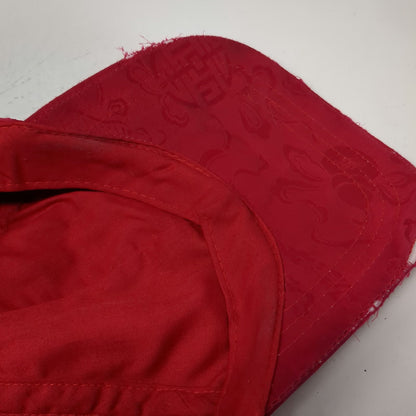 Dreamsacks Baseball Cap Red One Size 100% Silk Chinese Pattern Hat Slideback