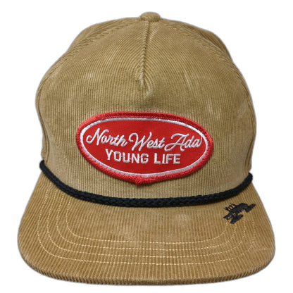 Spacecraft 5 Panel Brown Hat One Size Corduroy Rope Snapback North West Ada