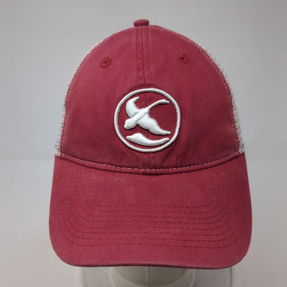 Outdoor Cap Strapback Mesh Back Trucker Hat Red One Size Embroidered Logo