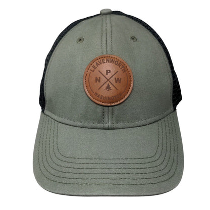 Leavenworth Washington Snapback Trucker Hat Multi One Size Leather Patch