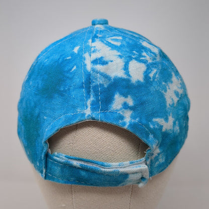 Unbranded Strapback Hat Blue One Size Adjustable Tie Dye Blank 6 Panel