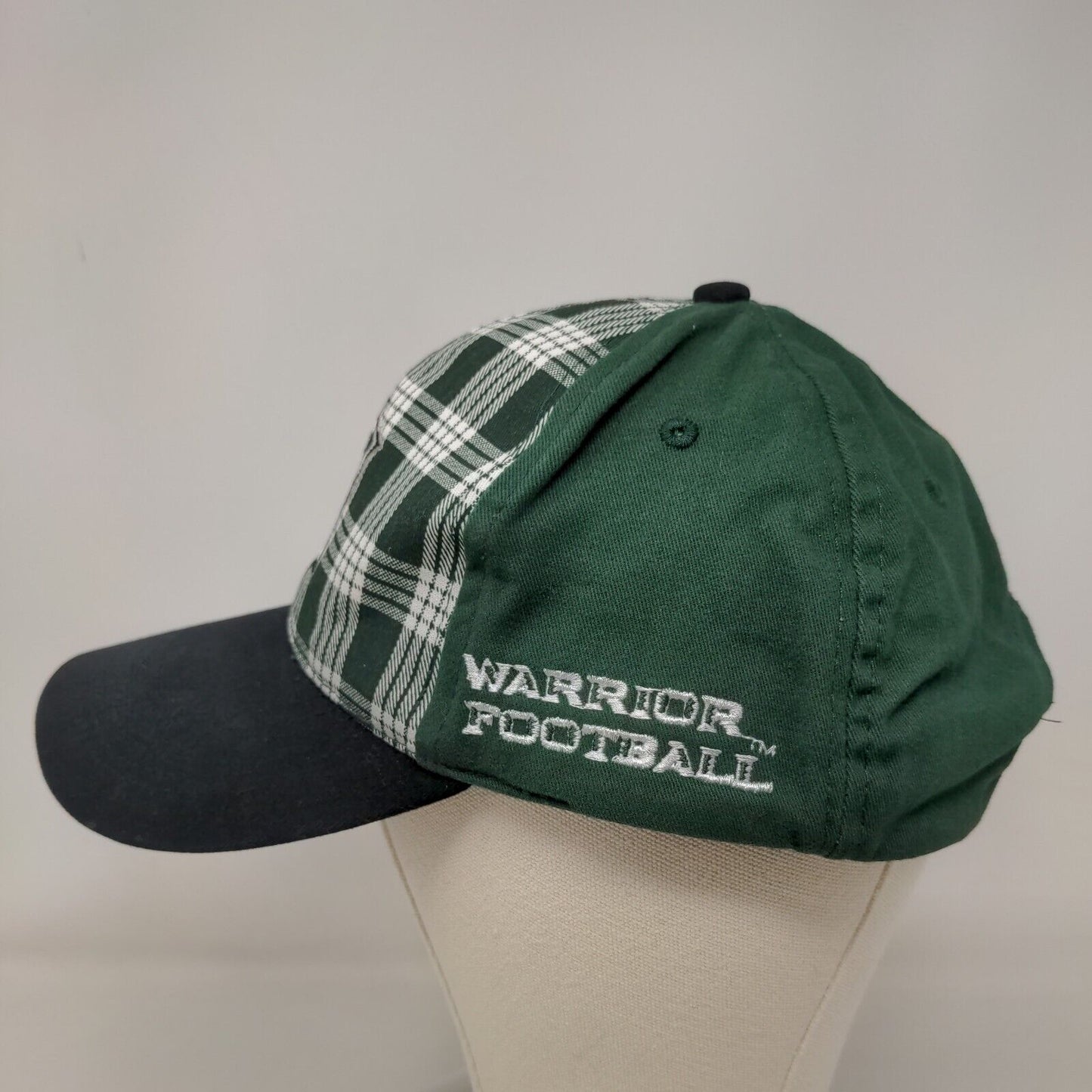 KOP Distributors Hawaii Men's Strapback Hat Green Plaid Embroidered Logo