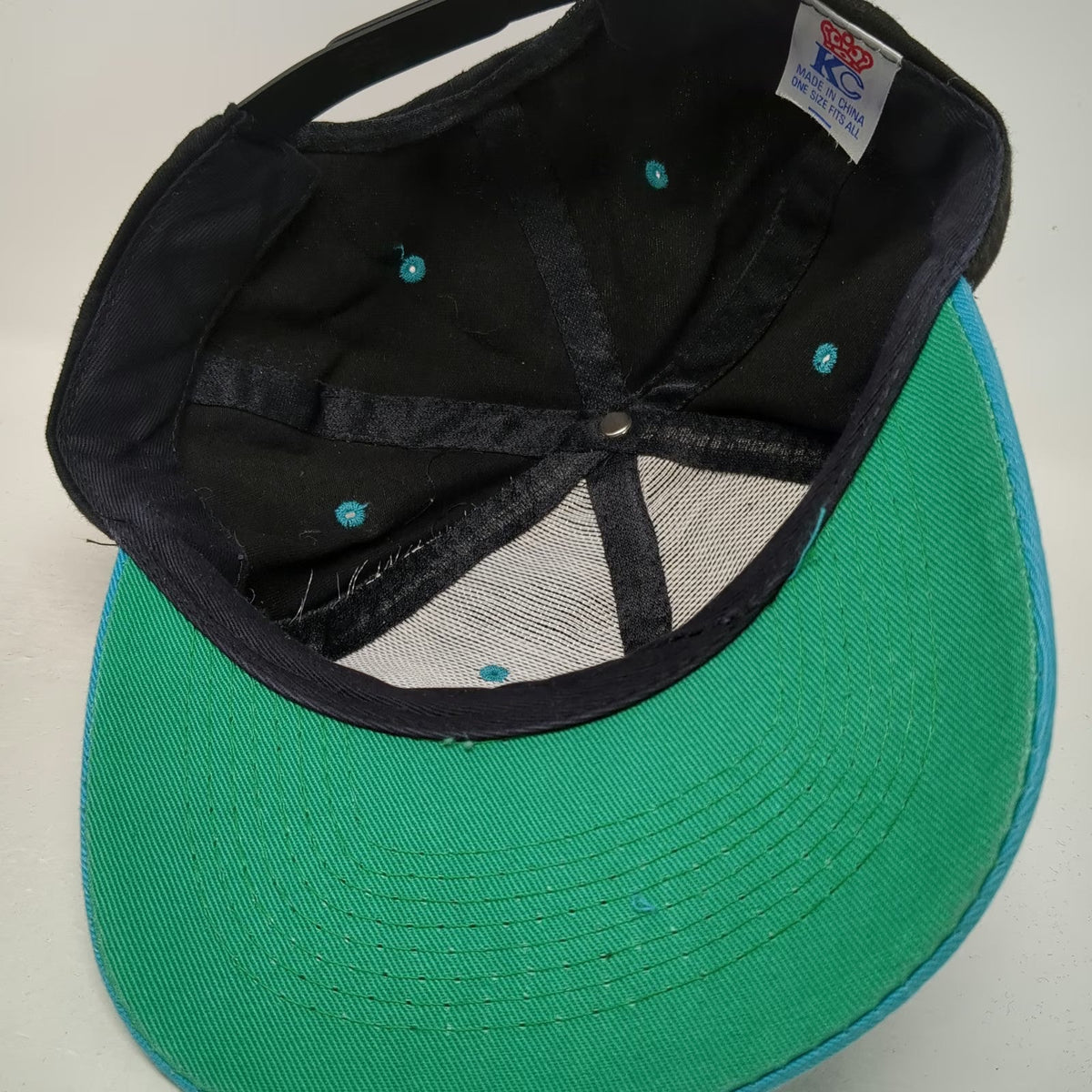 KC 5 Panel Hat Black Blue One Size Snapback Team Spokane Green Underbrim
