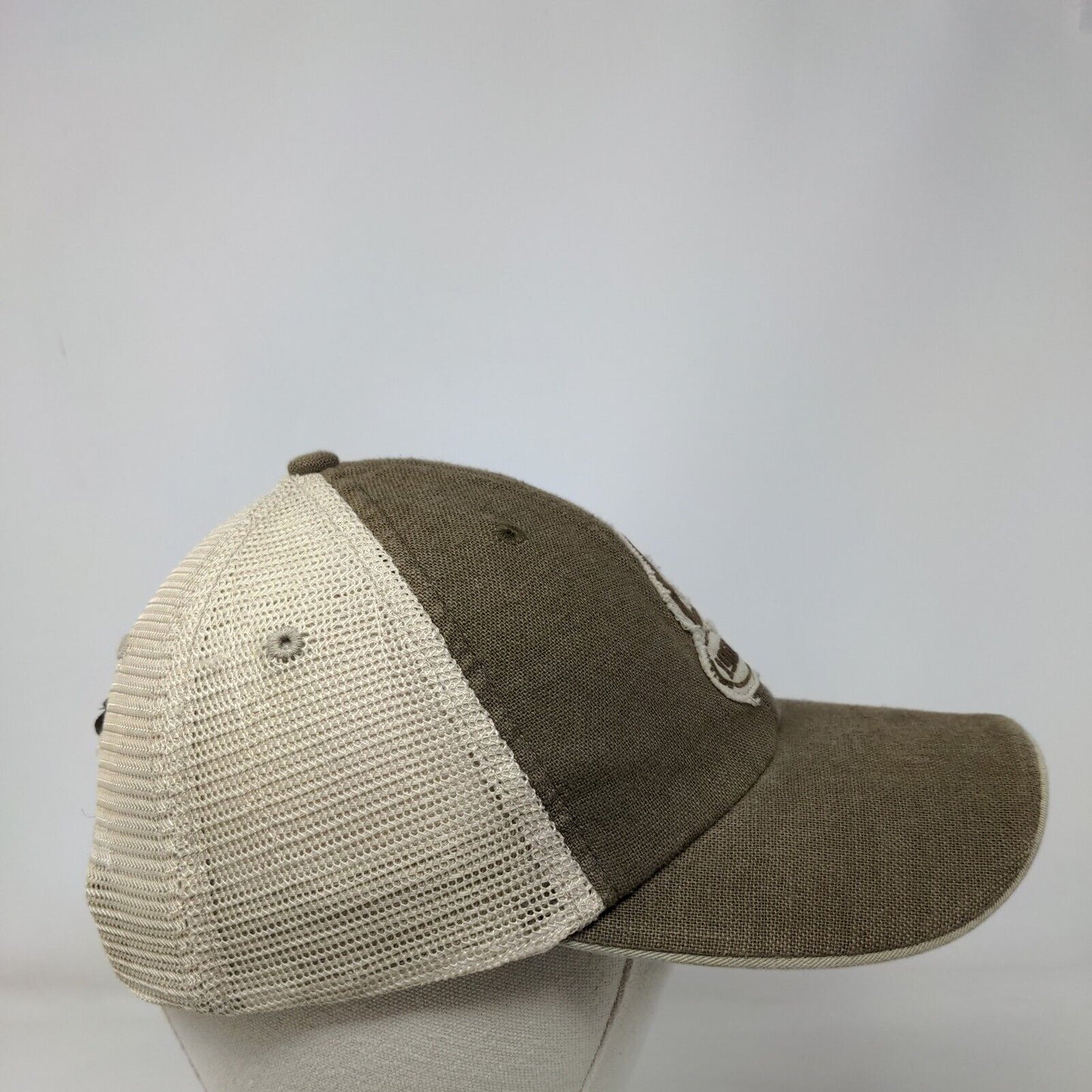 Cabela's 1961 Strapback Trucker Hat Brown OSFM Adjustable Mesh Back Vented Holes