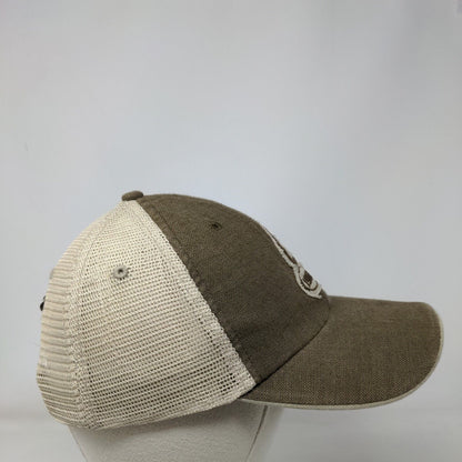 Cabela's 1961 Strapback Trucker Hat Brown OSFM Adjustable Mesh Back Vented Holes