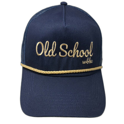 Otto Trucker Hat Blue Gold One Size Old School Embroidery Rope Mesh Back Cap