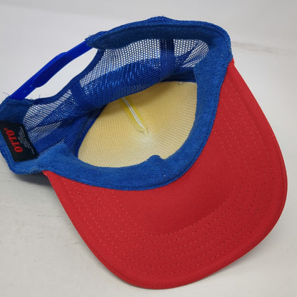 Otto Trucker Hat White Red Blue OSFM Belmont Shore Dogz Hot Dog Shot Snapback