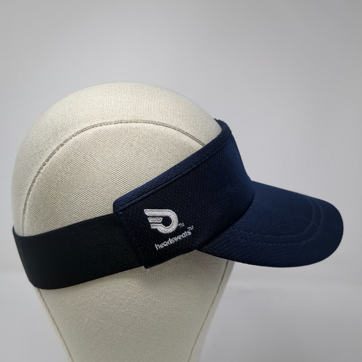 Headsweats Visor Blue One Size Elastic Back Performance Mesh Sweatband Hat