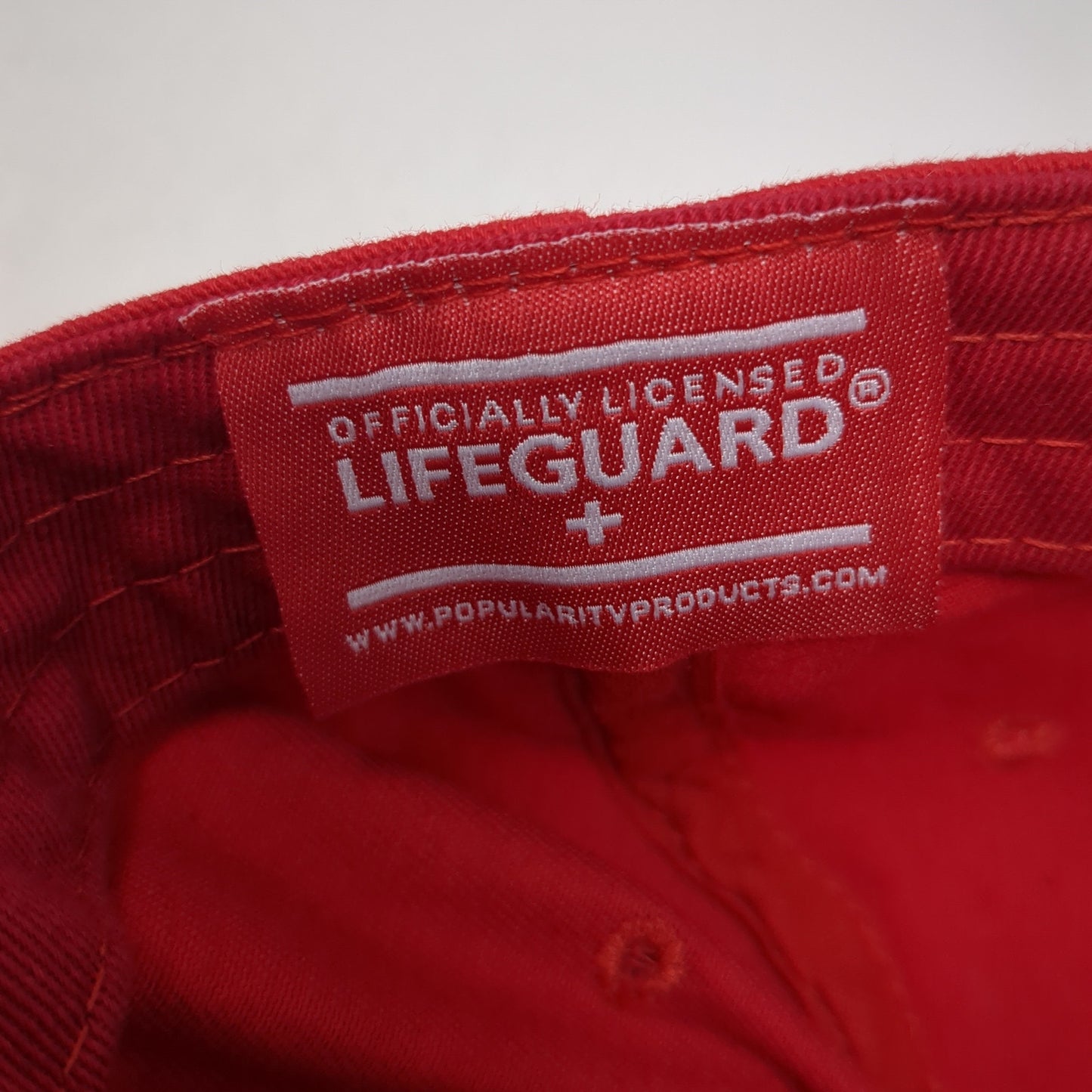 Lifeguard Slideback Baseball Cap Red One Size Adjustable Embroidered 6 Panel