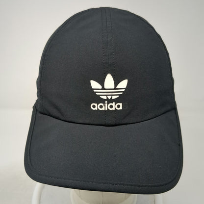 Adidas Baseball Cap Black One Size Trefoil Logo 3-Stripes Strapback Hat