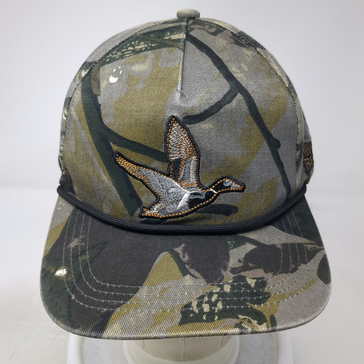 Mucker Bucket 5 Panel Green One Size Hat Duck Camo Rope Snapback Outdoor Hunting
