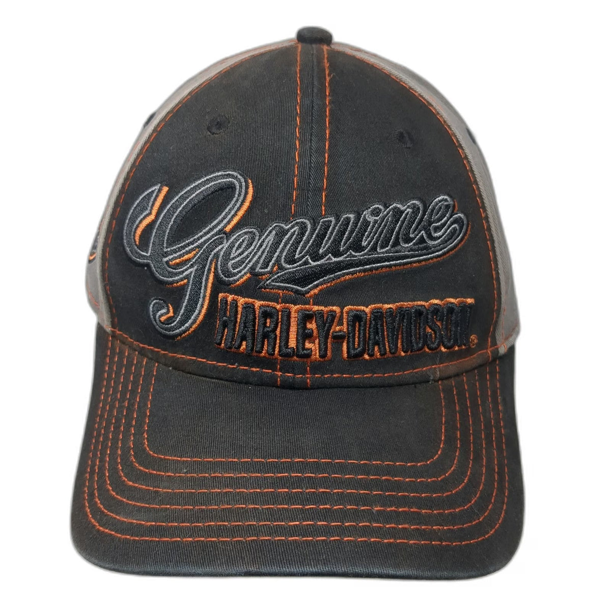Harley-Davidson Baseball Cap Black Gray One Size Contrast Stitching Logo Hat
