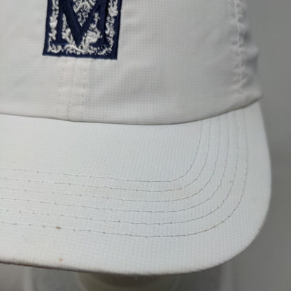 Letter M Strapback Hat White Small Embroidered Adjustable Imperial