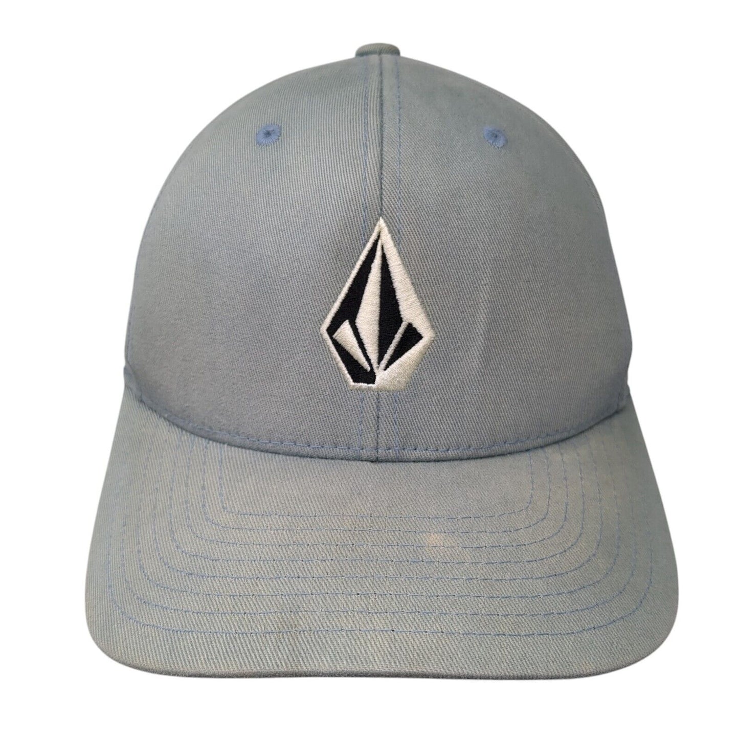 Volcom Fitted Hat Blue S/M Flexfit Lightweight Embroidered Logo 6 Panel