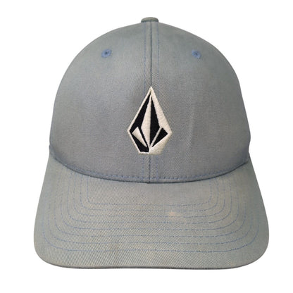 Volcom Fitted Hat Blue S/M Flexfit Lightweight Embroidered Logo 6 Panel