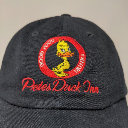 Port Authority Men's Slideback Hat Black Embroidered Pete's Duck Inn Logo