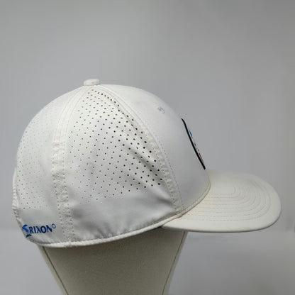 Srixon Trucker Hat White One Size Perforated Performance USA Flag Patch Snapback