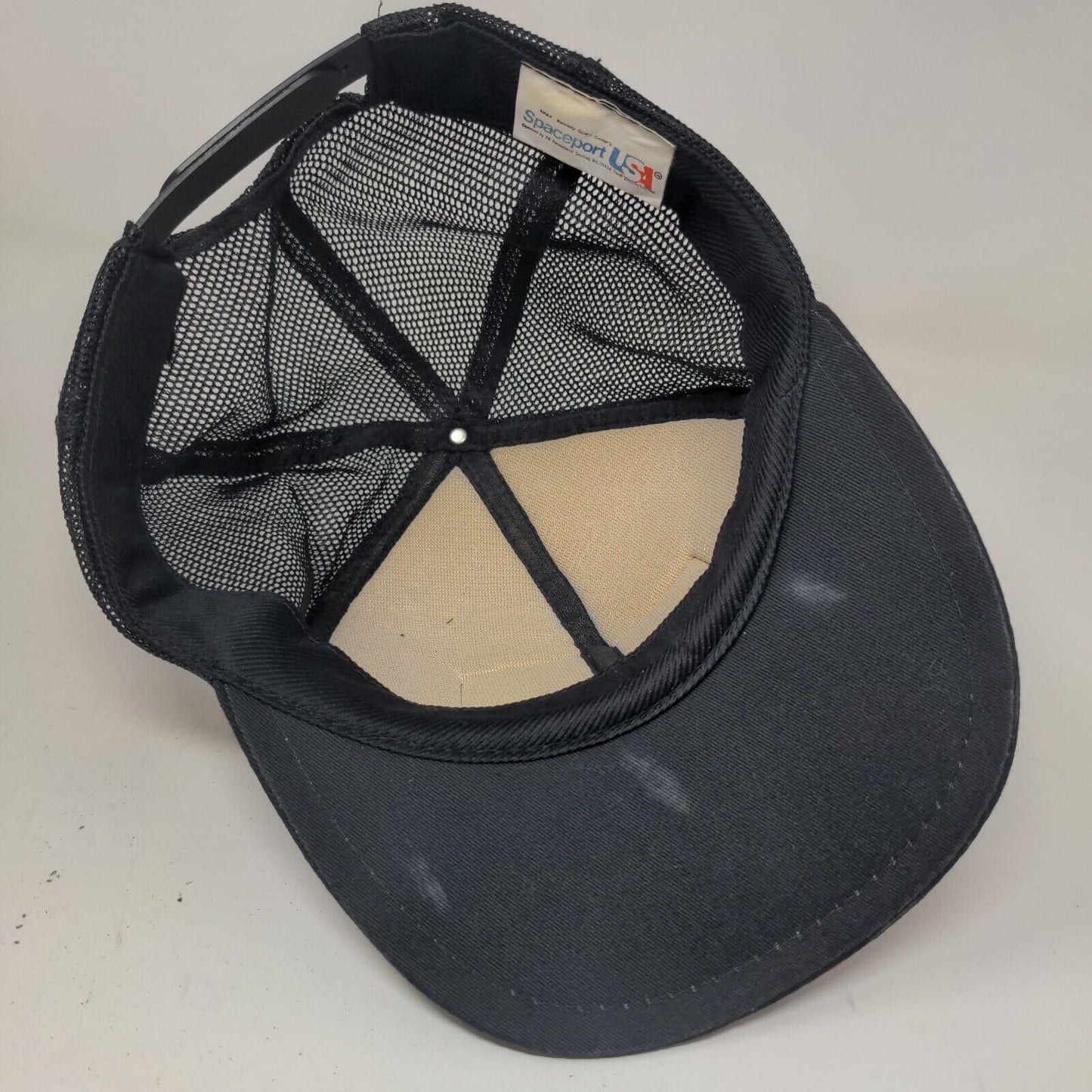 NASA Men's Snapback Mesh Back Hat Black Embroidered Scrambled Eggs Spaceport USA
